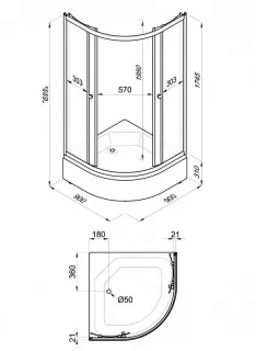 Душевой уголок Triton Ультра Щ0000061812 90x90 см профиль белый стекло прозрачное
